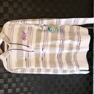 Neff White and Gray Hoodie with Purple Details